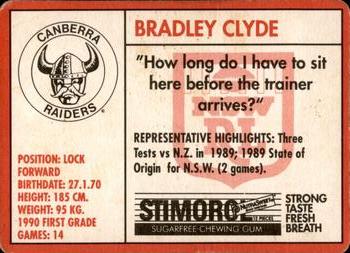 1991 Stimorol NRL #4 Bradley Clyde Back